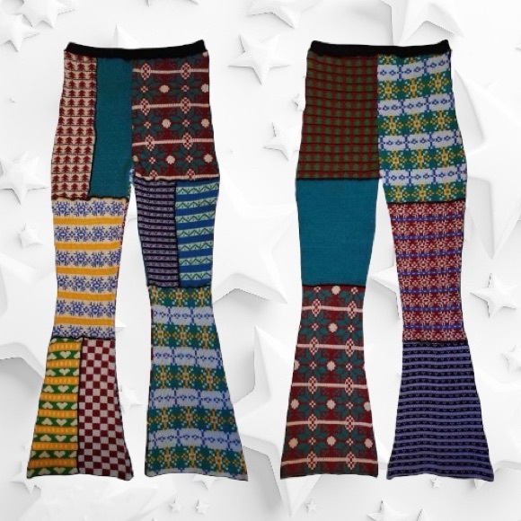 The Ragged Priest Pants - The Ragged Priest Free People NWOT Multi-Colored Mix Knit Flare Pants Size L